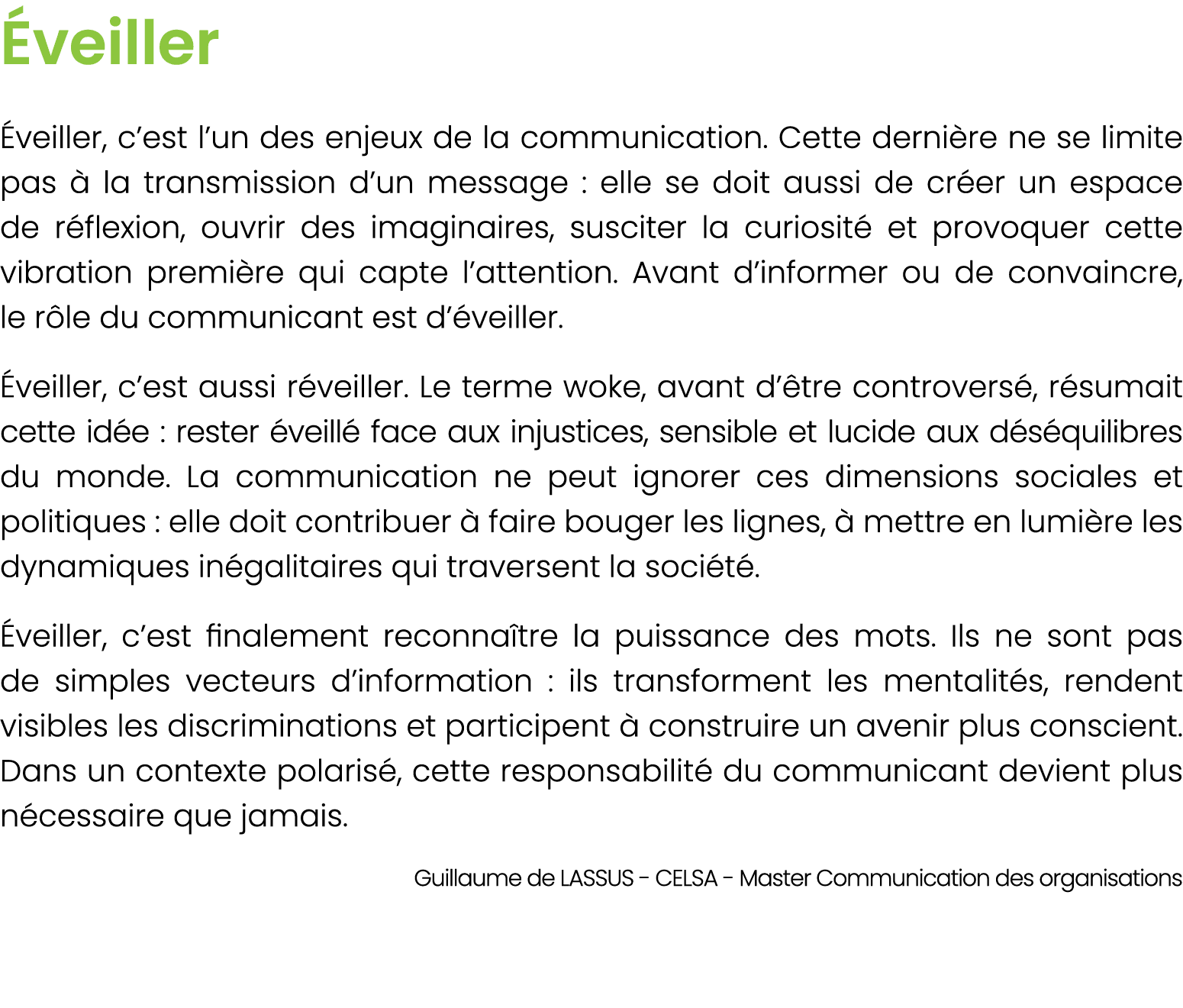  veiller veiller, c’est l’un des enjeux de la communication. Cette derni re ne se limite pas   la transmission d’un ...